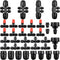 36 Pcs 1/2" to 1/4" Drip Irrigation Fittings Kit Barbed Tee Connector 2 4 6 Way Locked Tee Easy Connector Tubing End Plug Misting Nozzle Irrigatio...