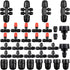 36 Pcs 1/2" to 1/4" Drip Irrigation Fittings Kit Barbed Tee Connector 2 4 6 Way Locked Tee Easy Connector Tubing End Plug Misting Nozzle Irrigatio...