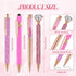 Sabary 8 Pcs Ballpoint Pens with Pen Holder for Desk Metal Crystal Diamond Pen Glitter Pencil Holder Fancy Pens Black Ink Bling Desk Organizer for...