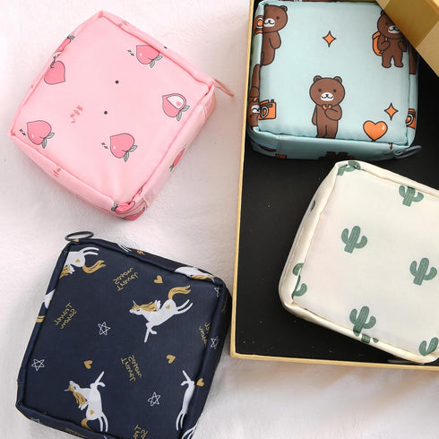 4Pcs Sanitary Napkin Storage Bag, Mini Menstrual Period Bag Period Pouch Waterproof,Tampon Organizer Pouch Tampon Pad Holder for Purse, First Peri...