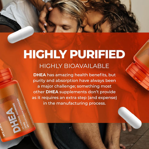 Mt. Angel Vitamins - Pure DHEA 25mg - DHEA Supplement for Men + Women - Supplement to Help Support Healthy Aging, Muscle Integrity, Energy + Hormo...