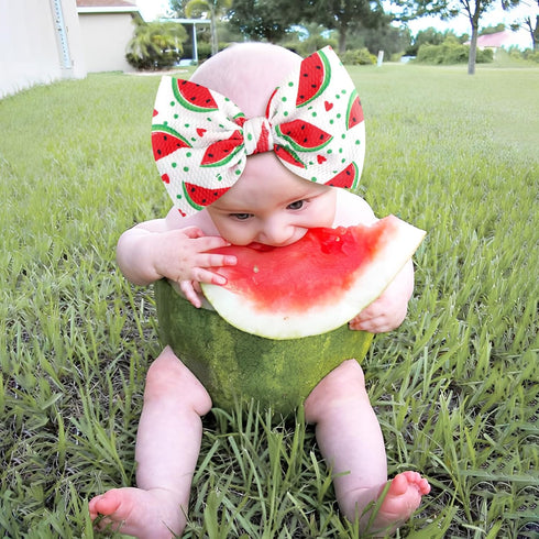 YanJie Watermelon Bow Headband for Girls Newborn Infants Toddlers - Red, 1 Count...