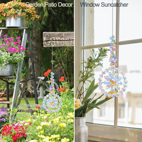 Crystal Flower Suncatcher, Window Hanging Sun Catcher Ornament Rainbow Maker Indoor Outdoor Garden Patio Decor (Crystal AB)...