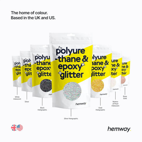 Hemway Polyurethane & Epoxy Resin Glitter 100g / 3.5oz Metallic Crystal Flake Additive for Flooring Jewelry Tumblers Glass Pigment - Chunky (1/40"...