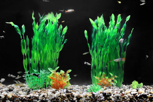 AQUANEAT Fish Tank Decorations,Fish Tank Plants, Aquarium Plants Plastic, 12Inch Tall Aquarium Plants, 10packs...
