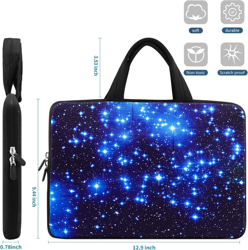 iColor Starry Ultra-Portable Neoprene Carrying Protective Case Sleeve Briefcase Pouch Bag Tote with Handle Fits 11.6 12 12.1 12.2 Inch Netbook/Lap...