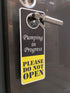 Do Not Disturb Sign - Pumping in Progress Do Not Open, Door Hanger 2 Pack, Double Sided, Ideal for Using in Any Places...