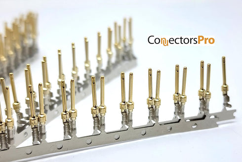 Connectors Pro D-Sub 2mm Male Crimp Pins, 200 Gold Tin Plated DB Male Crimp Connectors for DB9, DB25, DB37, DB15, DB50...