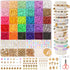 QUEFE 8200pcs Clay Beads Bracelet Making Kit, 30 Colors Flat Preppy Beads for Friendship Bracelets, Polymer Heishi Beads with Charms for Jewelry M...