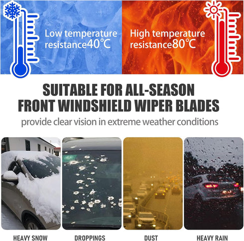 OEM Quality 26" + 18" Universal J/U Hook Front Windshield Wiper Blades, Quiet All-Season Automotive Replacement Blades, Durable Stable Front Winds...