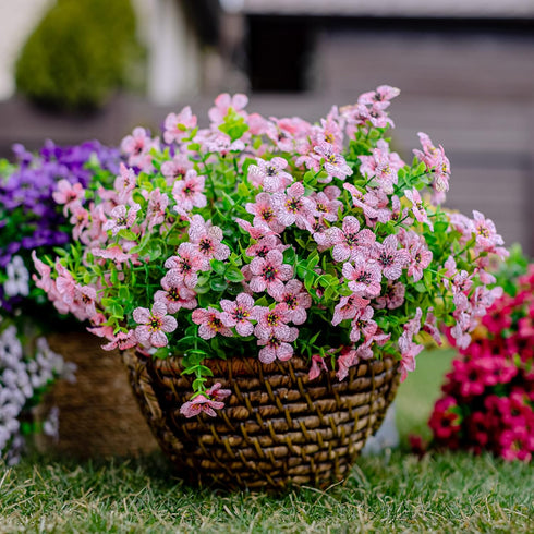 Artificial Flowers for Outdoors Fake Plants - 16 Bundles Faux Outside Greenery Boxwood No Fade Plastic Shrubs Fall Decor Farmhouse Home Garden Tha...