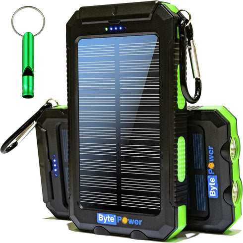 Solar Charger Power Bank 20000mAh, Portable Solar Pone Charger with Compass,Carabiner, Whistle,Flashlights,Solar Panel Charger,Camping Gear Access...