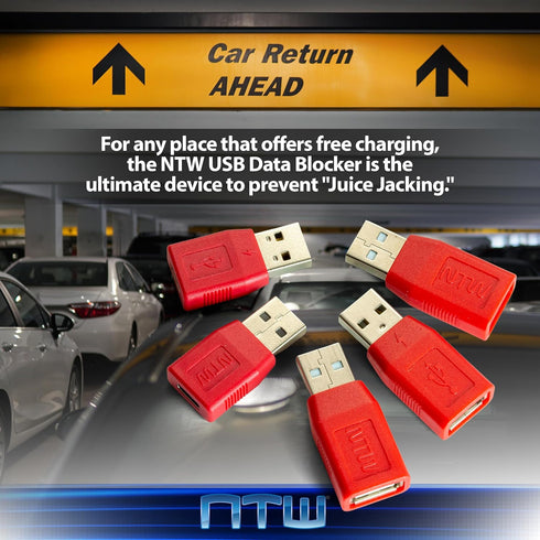 NTW USB Data Blocker/USB Charger/Secure Charging USB Adapter USB Condom for Blocking Data Sync/Protect Against Juice Jacking/Charge Only Adapter -...