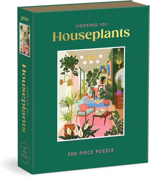 Galison Lighting 101: Houseplants – 500 Piece Book Puzzle with Beautiful Plant and Interior Design Artwork Packaged in Magnetic Keepsake Book Size...
