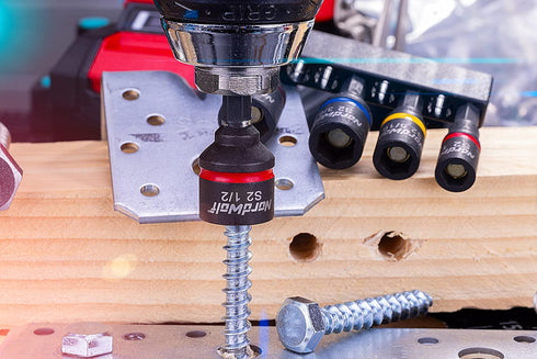 5-Piece SAE Nut Driver Set, Impact Magnetic Nut Setters Made From S2 Steel, Imperial Sizes 1/4"-5/16"-3/8"-7/16"-1/2"...