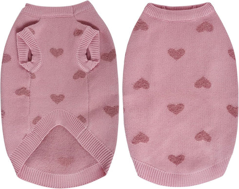 Dog Heart Sweater Classic Knitted Puppy Sweater Warm Pet Holiday Dog Clothes Cat Sweater Outfits for Small Cats and Dogs...