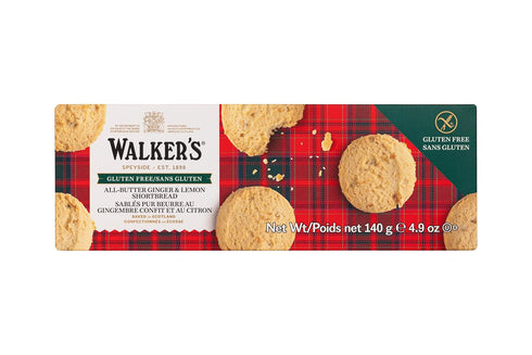 Walkers Gluten Free Pure Butter Ginger & Lemon Shortbread Cookies, 4.9 Ounce...