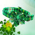Lionheart glory St. Patrick's Day Dog Collar with Flower Dog Collar for Medium Dogs, Green Plaid Collars Spring Dog Collar Flower Pet Collar Bows ...