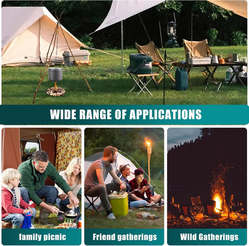 Camping Tripod Board-camping essentials?Turn Branches into Campfire Tripod ?fire pit grill?with Adjustable Chain for Hanging Cookware,Portable Cam...