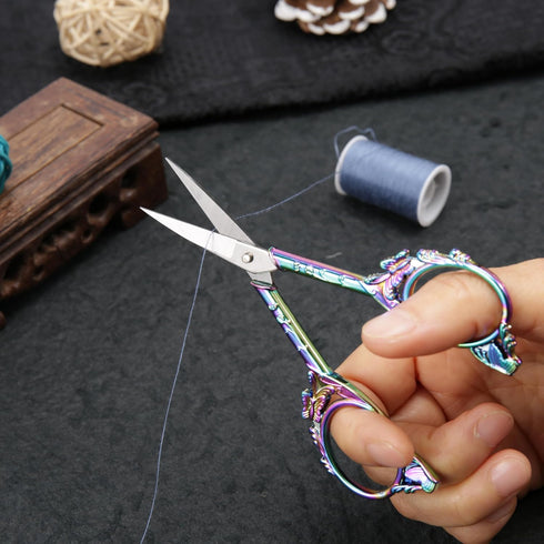 Small Embroidery Scissors with Cover -Cute and Comfortable handles with Sturdy and Sharp Tips for Precise Cutting, Sewing and Craft Supplies Kit...