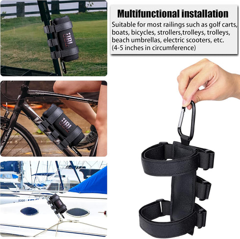 co2CREA Portable Speaker Mount for Most Bluetooth Wireless Speakers, Outdoor Speaker Adjustable Strap Attachment Accessory Holder Bar Rail for Gol...
