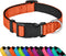 Reflective Dog Collar, Adjustable Soft Neoprene Padded Nylon Pet Collars with Buckle for Extra Large Dogs, Orange,XL...