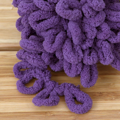 JubileeYarn Fun Finger Loops Yarn - Jumbo Polyester - 100g/Skein - Ultra Violet - 3 Skeins......