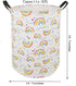 19.7 Inches Large Laundry Basket Waterproof Round Cotton Linen Collapsible Storage bin with Handles for Hamper Kids Room,Toy Storage (Rainbow)...