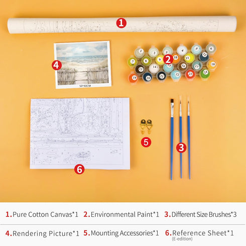 Paint by Number Summer Serenity for Adults DIY Paint by Numbers Tranquil Beachscape Paint by Number for Adults Canvas Oil Hand Painting by Number ...