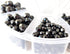 Set of Czech Glass Fire Polished Beads in Jet Black Color for Making Jewelry and Crafts - Different Sizes 3 mm, 4 mm, 6 mm, 8 mm. Total 275 Pieces...