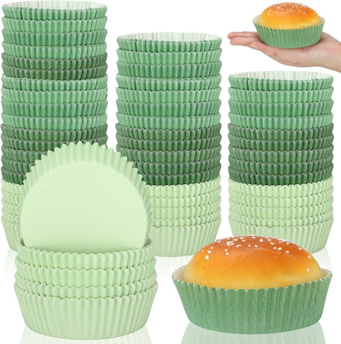 Uiifan 150 Pcs Disposable Round Cupcake Liners Paper Baking Cups Wrappers Cupcake Liners Paper Microwave Oven Safe Paper Bakeware Paper Mold for S...