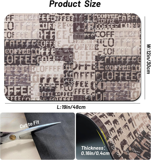 Coffee Bar Mat for Countertops Coffee Mat Dish Drying Mat for Kitchen Counter Absorbent Hide Stain Rubber Backed Dish Mat Drying Kitchen Mat Coffe...