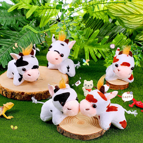 Stuffed Cows, 12 Pieces Assorted Toy Figures, Plush Animals for Holiday Back to School Party Favors, 3.2 x 3 Inch...