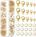 170Pcs Gold Lobster Claw Clasps with Open Jump Rings Kit, 10mm, 12mm, 14mm, 16mm, 18mm Alloy Small Jewelry Clasps Lobster Clasps and 6mm Jump Ring...