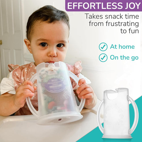 with lid for Food Pouches & Juice Boxes - Multipurpose Design - Prevent Messes & Support Self-Feeding - Handles for Easy Grasping - Made in USA...