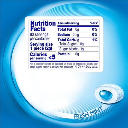 Mentos Pure Fresh Sugar-Free Chewing Gum with Xylitol, Fresh Mint, in a recyclable 90% Paperboard Bottle, 80 Piece (Pack of 1)...