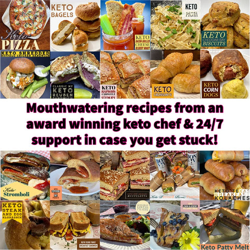 Keto Baking Mix - 0 Net Carbs - Free Recipe Support - Bread Machine Friendly - Made in the USA - Over 100 Free Keto Recipes & Video Tutorials - Wo...