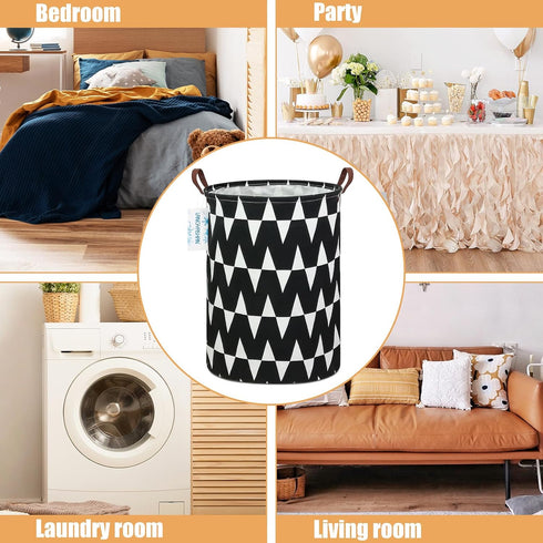 LANGYASHAN Laundry Basket Canvas Fabric Collapsible Organizer Basket for Storage Bin Toy Bins Gift Baskets Bedroom Clothes Children Nursery Hamper...