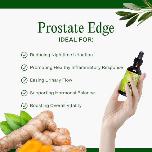 Go Nutrients Prostate Edge - Saw Palmetto & Pygeum Extract Supplement for Men’s Prostate Health & Relief - Organic Liquid Drops to Support Urinary...