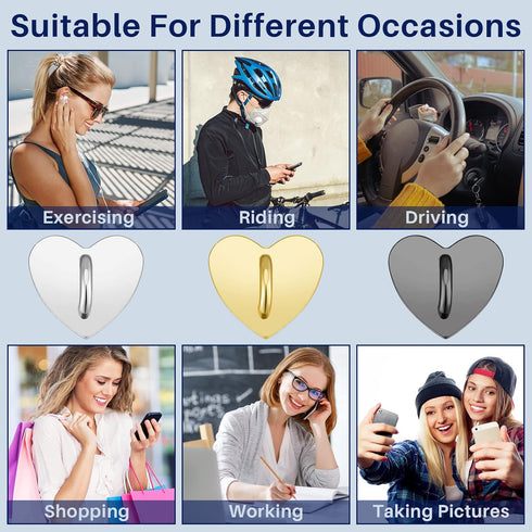 6 Pcs Cell Phone Ring Holder Stand Phone Ring Holder Adhesive Metal Phone Finger Grip Universal Ring Holder for Cell Phone Tablet, Sticky Phone Ch...