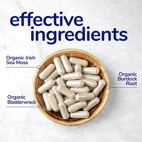 Her Own Irish Sea Moss Capsules, Burdock Root, Bladderwrack, Detox, Metabolism, Immune Support, Skin Health, Natural Joint Support, Nutrient Rich ...