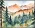 Posterizer 1 pcs- mountains and trees beautiful landscape nature 4-Landscape & Nature Art-Floral Botanical Art- Decor for Home & Office- unframed ...