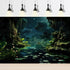 Forest River Aquarium Background Lily Pads Aquatic Plants Moon Stars Night Natural Landscape Terrarium Background Tropical Plants Lush Moss Aquari...