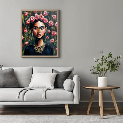 Posterizer 1 pcs-classic oil painting inspired woman with flowers 1-Retro Art-Collectibles & Fine Art-Decor for Home & Office- unframed wall art...