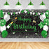 Green Silver Black Happy Birthday Banner Decorations - Champagne Glass Balloons Photo Booth Background for Men Women Party Supplies 73 x 44 Inch...