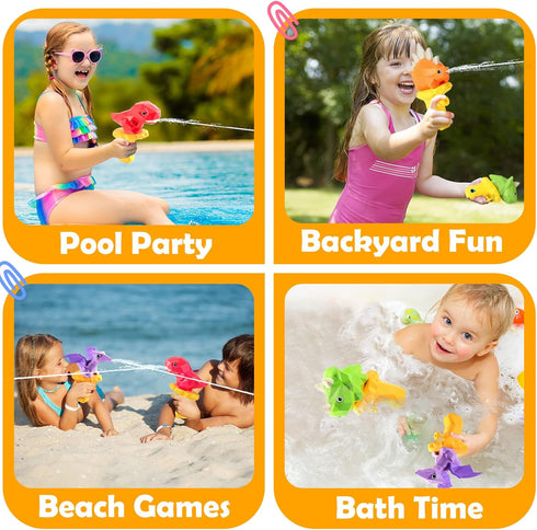Water Guns for Kids 5PCS Pool Toys Toddler Outdoor Water Toys Dinosaur Squirt Guns Summer Backyard Beach Water Blaster Swimming Pool Games Outside...