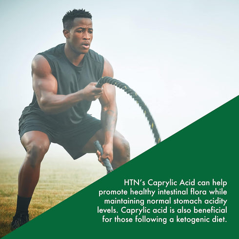 Health Thru Nutrition Caprylic Acid 600mg 100 Softgels | C8 Octanoic Acid from pure 1g MCT Oil | Non-GMO & Soy Free | Support Healthy Digestive an...
