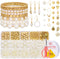 TsMADDTs Pearl Beads for Bracelets, Bracelets Making Kit with Pearl Beads for Jewelry Making Gold Spacer Beads for Adults Girls DIY Friendship Bra...