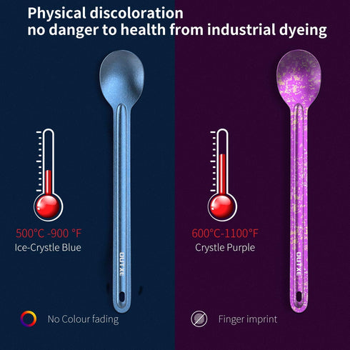 OUTXE Titanium Long Handle Spork and Spoon, 8.7-Inch Soup Spoon, Camping Spork and Spoon, Eco-Friendly Coffee Spoon, Spork and Spoon Set...