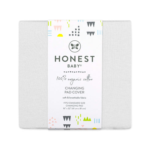 HonestBaby unisex baby Organic Cotton Changing Pad Cover and Toddler Sleepers, Bright White, One Size US...